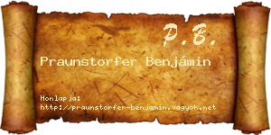 Praunstorfer Benjámin névjegykártya